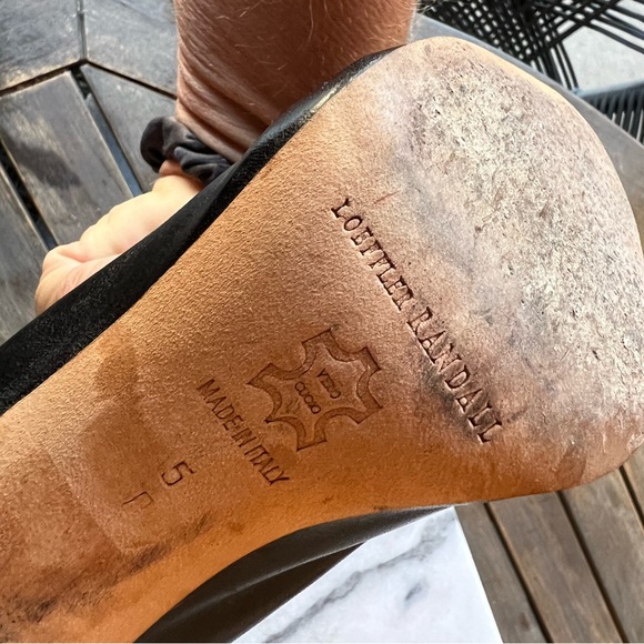 Loeffler Randall black leather peep toe heels 5 - Picture 7 of 7